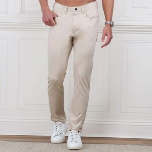 Collars & Co Men's CEO Tech Velocity Pull On Performance Pants Stone 36 X 30 New